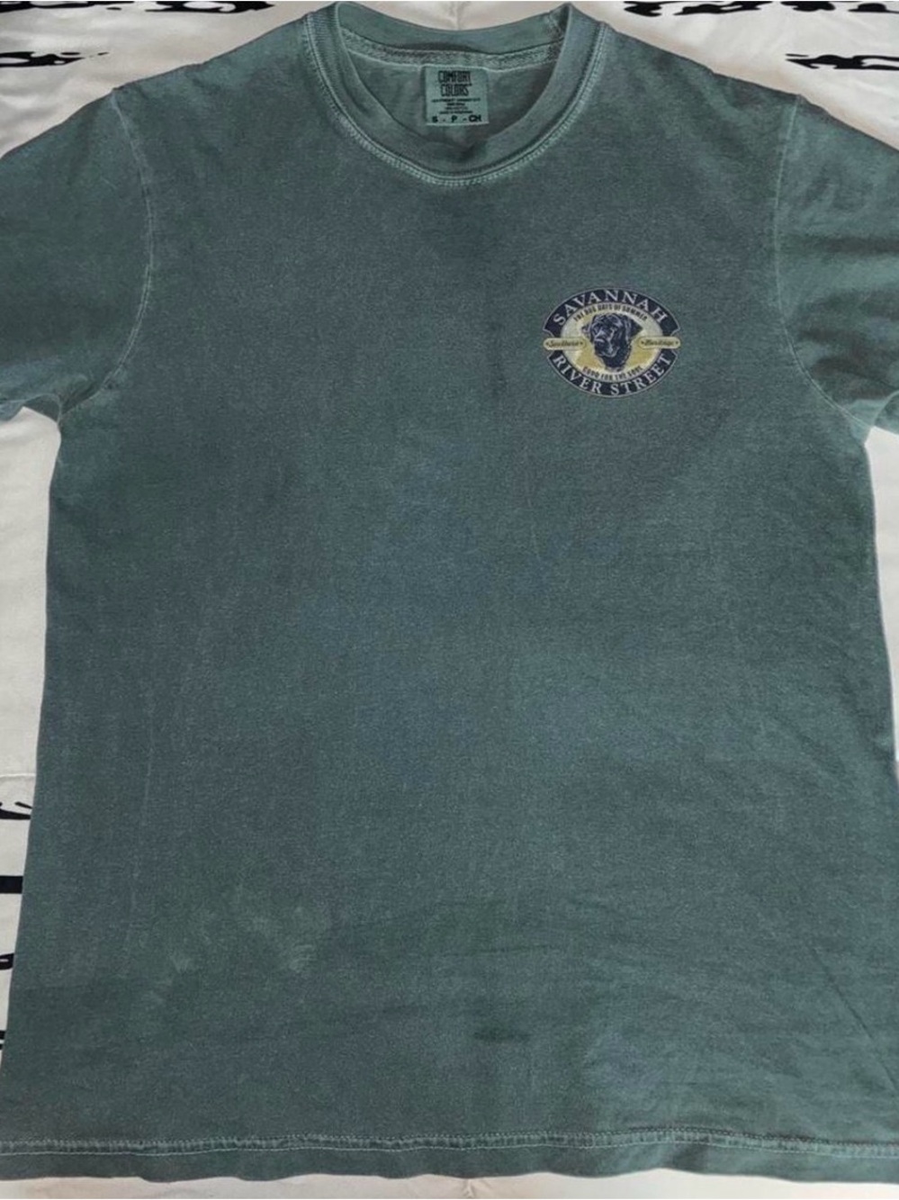 Comfort Colors Slate Green Short Sleeve Tee with Savannah River Chest Emblem
